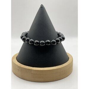 Black Beaded Stretch Bracelet Adjustable For Men & Women